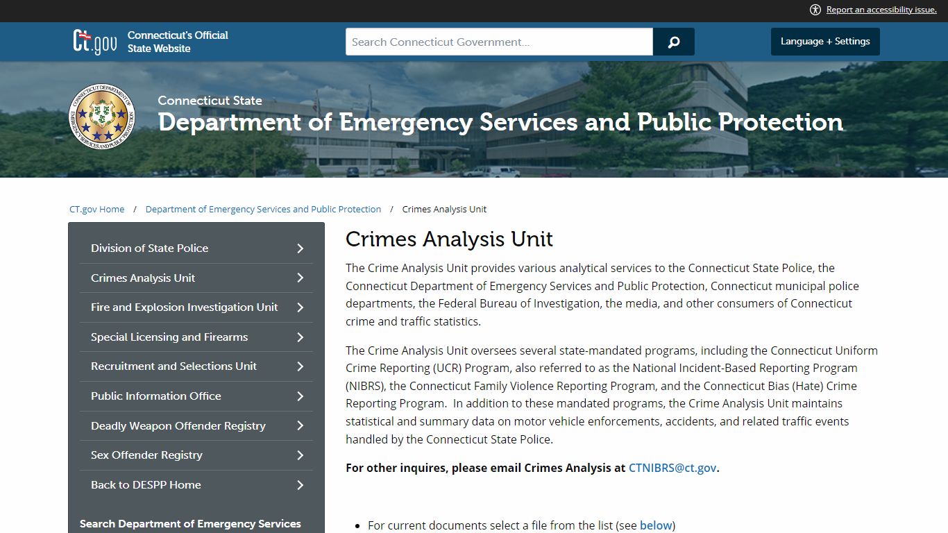 Crimes Analysis Unit - ct